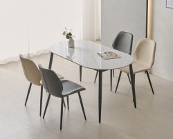 F타원 유광 쿠키 1500 4인의자 세트